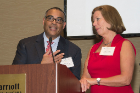 GHHS chapter co-adviser David A. Milling, MD ’93, senior associate dean for student and academic affairs, and Marcia Sarkin, GHHS member and chapter liaison, led the induction of new medical students into the chapter.