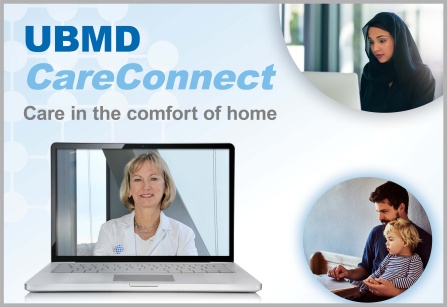 UBMD CareConnect Photo promoting UBMD Internal Medicine's new telehealth services. 