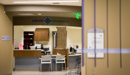 Photo of Neurology front desk check-in at our Buffalo Office. 